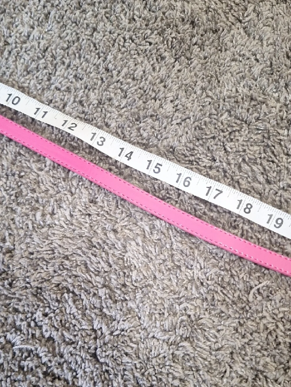 Slim Pink Leather-Style Women's Belt with Gold-Tone Buckle - 12
